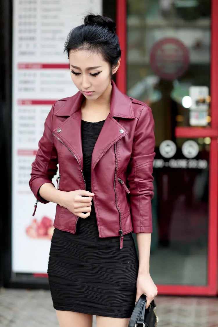 Women's Leather Motorcycle Jacket
