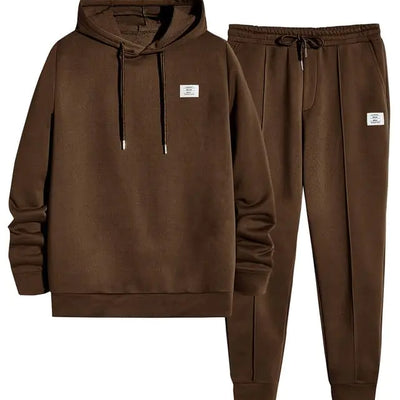 JMIERR Track Suits for Men Set 2 Piece Airport Outfits Long Sleeve Hoodies Sweatshirts & Joggers Sweatpants Fall Tracksuit Sweatsuits Matching Lounge Sets Medium Coffee