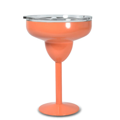 AGH Stainless Steel Margarita Tumbler with Lid 10oz Insulated Martini Glasses Double Wall Insulated Cocktail Tumbler Wine Glasses for Party Vacation Picnic Pool Beach Patio (Orange)