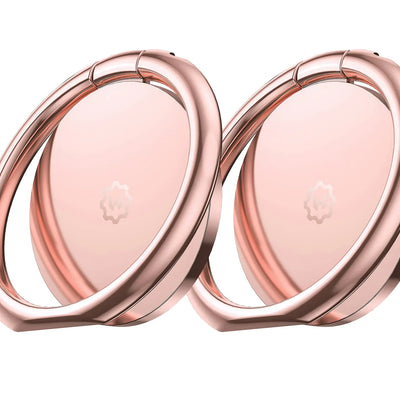 WixGear (2 Pack) Phone Ring Holder Universal Magnetic Cell Phone Finger Holder with Kickstand Phone Holder for Hand Phone Ring Grip Works with Magnetic Car Mounts Compatible All Phones (Rose Gold)