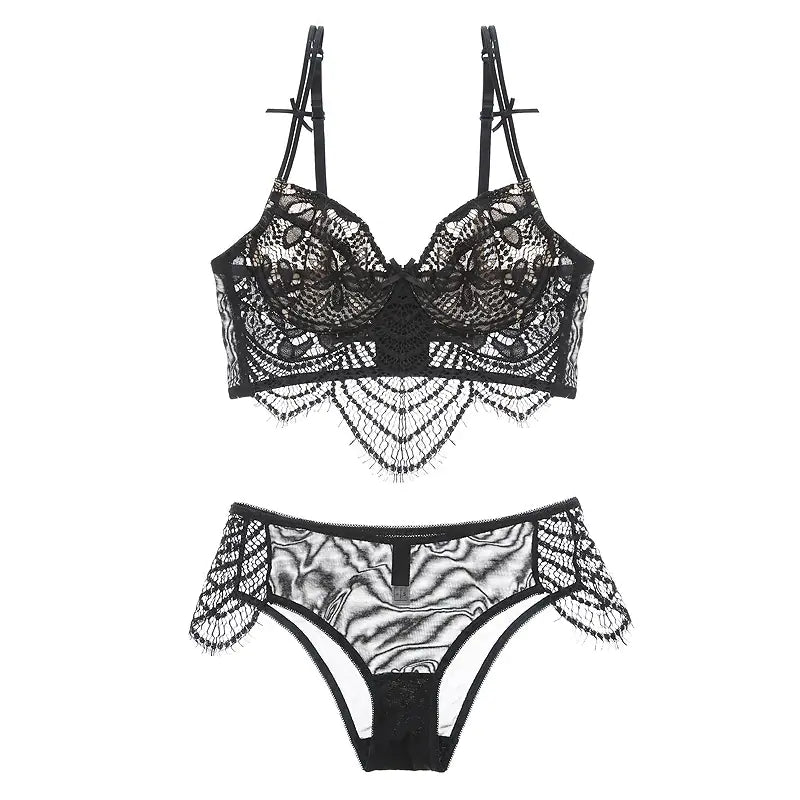 Ensemble de Lingerie Femme Sexy Transparent Bordure Dentelle