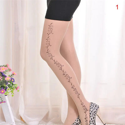 Collants en velours imprimés de tatouages fantaisie