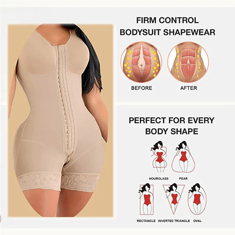 Compressible Shapewear Corset Short with Brooch for Women