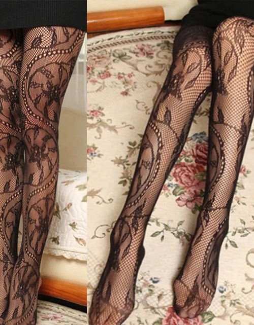 Load image into Gallery viewer, Fashionable Floral Patterned Sheer Stockings for Women
