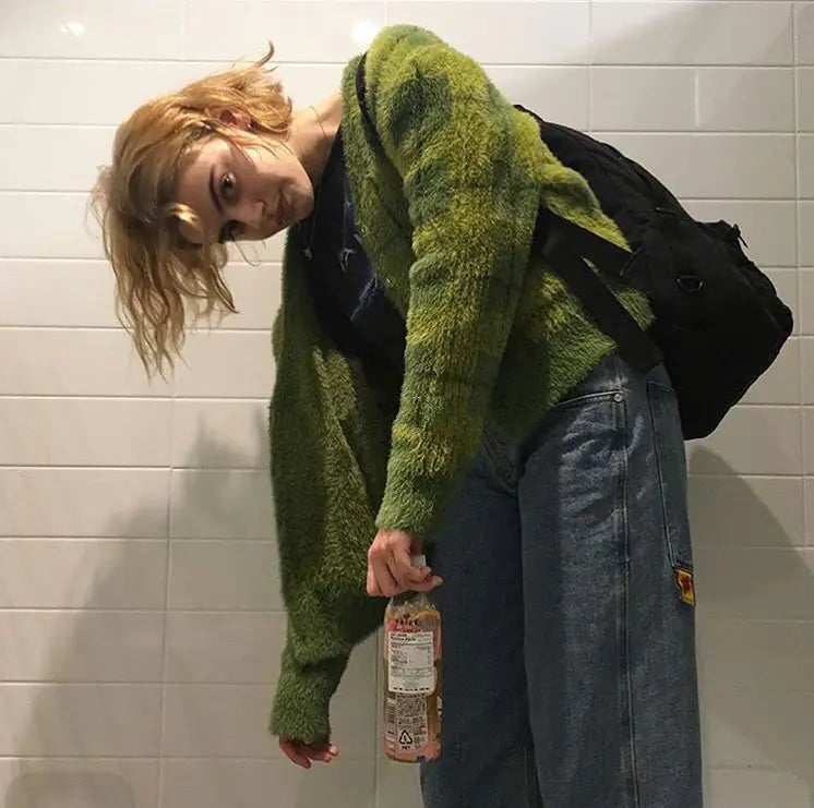 Plaid Sweater Cardigan Jacket