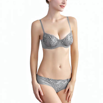 Ensemble Soutien-gorge brodé ultra-fin, Lingerie européenne de mode