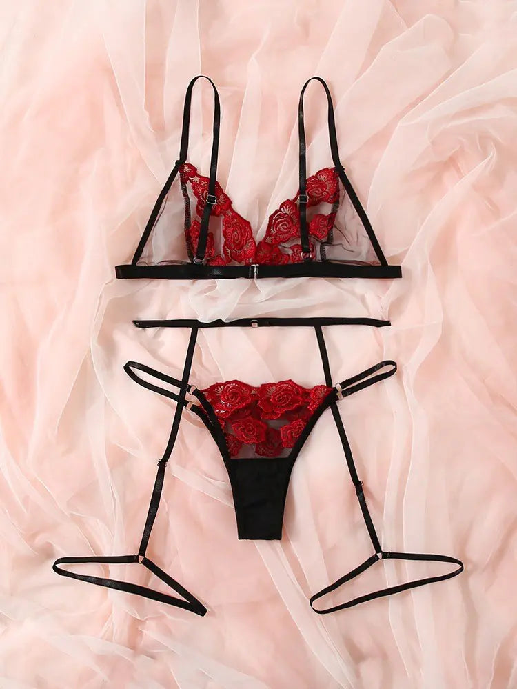 Lace Embroidered Lingerie Set for Women
