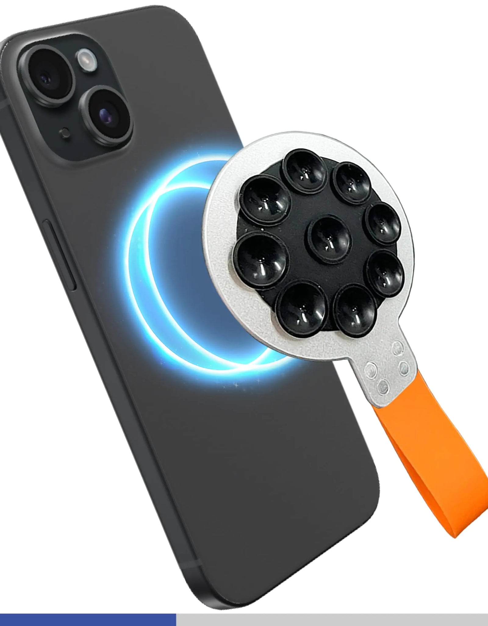LETOUR Magnetic Suction Cup Phone Mount Silicone Suction Phone Case Grip Holder for MagSafe Hands-Free Mirror Shower Phone Holder Mount for TikTok CreatorVideosSelfies -Silver