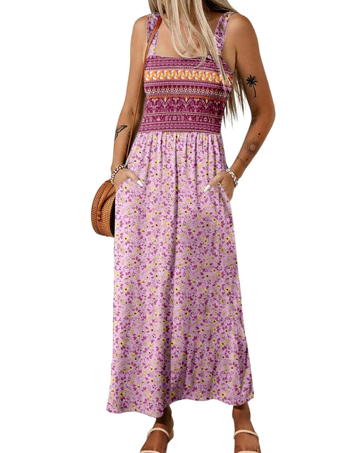 Load image into Gallery viewer, Dokotoo Midi Dresses for Women Printed Summer Dresses for Women 2024 Trendy Maxi Dresses Sleeveless Purple X Large
