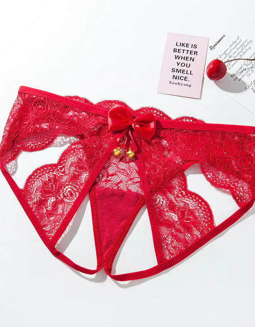 Cargar imagen en el visor de la galería, Lencería de encaje negro para mujer Temptation con cascabeles
