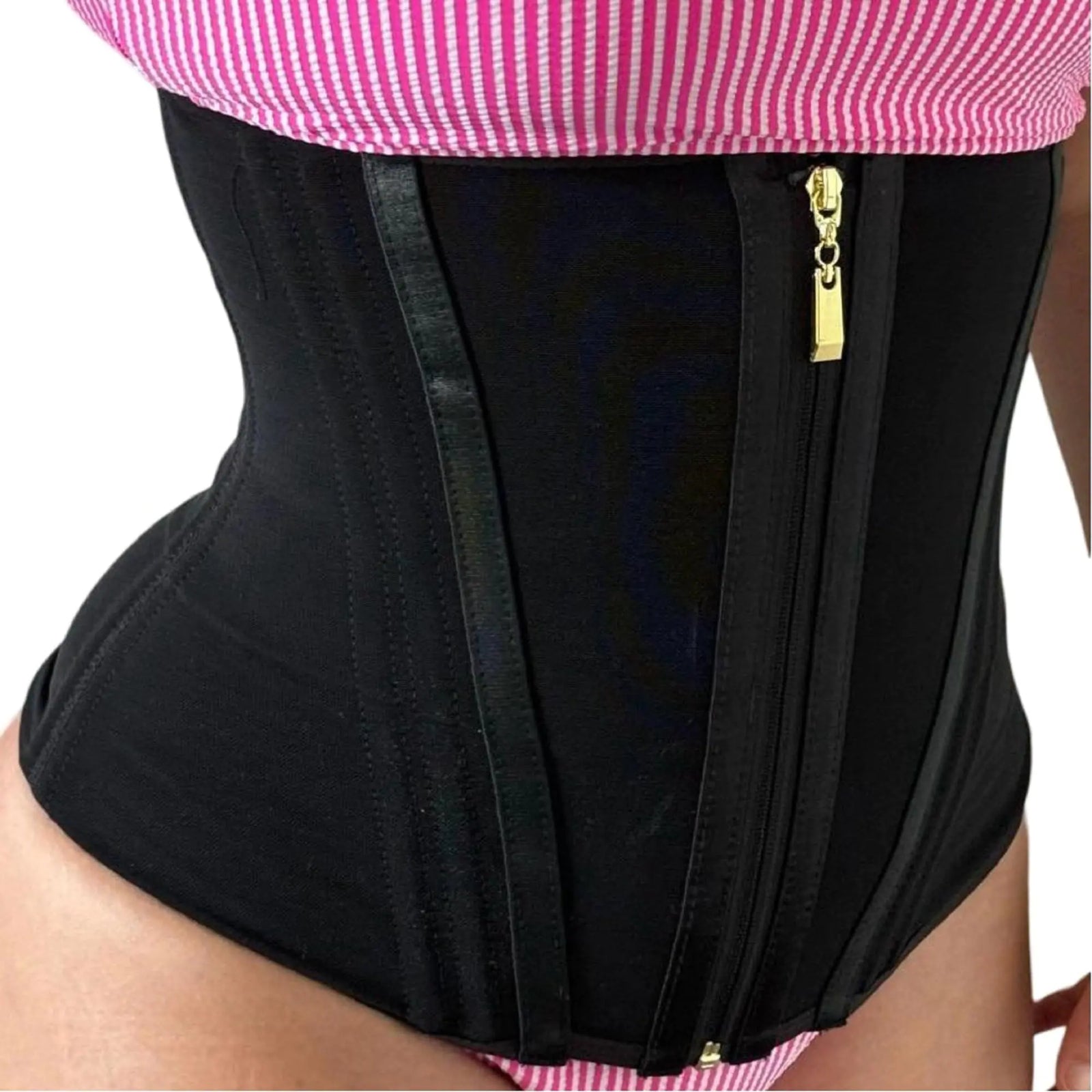 Zecond Skin Waist Trainer with Zipper - Hour Glass Waist Trainer for Women - Zipper and Hook Waist Trainer - Faja Cinturilla (BLACK X-Small)