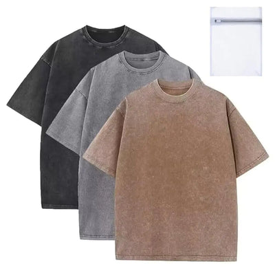 SAROULU Mens Cotton T-Shirts Oversized Unisex Short Sleeves Casual Loose Solid Streetwear Tee Tops