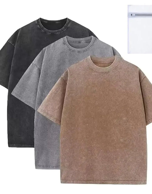 Load image into Gallery viewer, SAROULU Mens Cotton T-Shirts Oversized Unisex Short Sleeves Casual Loose Solid Streetwear Tee Tops

