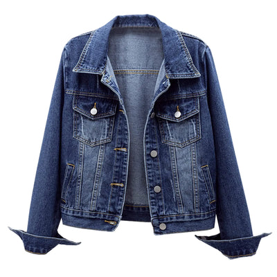 Ladyful Womens Casual Jean Jacket Distressed Ripped Denim Jacket Coat with Pockets