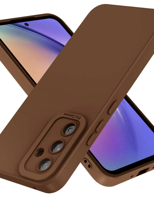Cargar imagen en el visor de la galería, Compatible con la funda Samsung Galaxy a55 5g: Funda protectora de silicona líquida con armadura de grado militar y protección resistente (marrón a55 5g)
