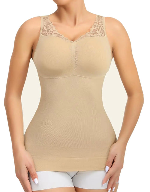 Load image into Gallery viewer, Royalshape Camisoles With Built in Bra - Compression Shapewear V Neck Tank Tops for Women Lace Cami Shaper Tummy Control
