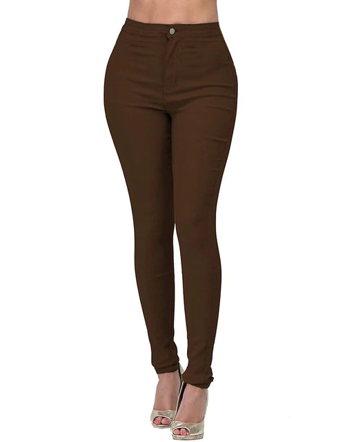 Load image into Gallery viewer, Jean Leggings for Women Tummy Control Skinny Stretch High Waisted Jeggings Butt Lifting Slim Fit Pull On Pants Elastic Workout Denim Legging for Curvy Woman Jeggings for Women Brown
