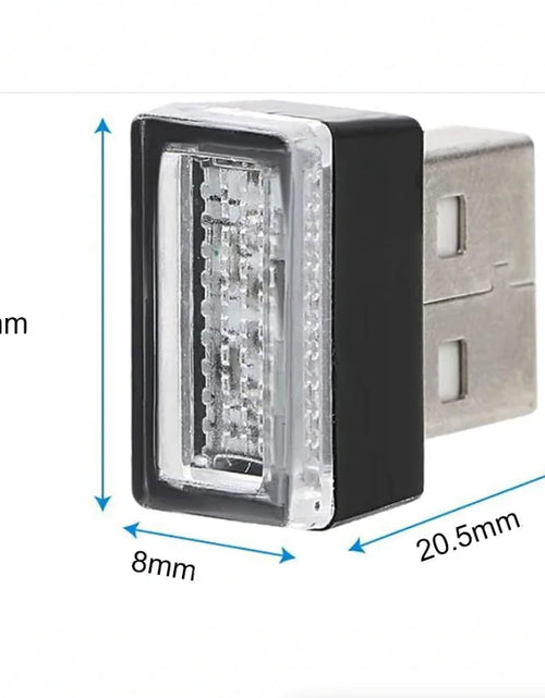 Cargar imagen en el visor de la galería, 3x Mini Luz LED Azul USB Interior de Coche Lámpara de Ambiente Neón Accesorios
