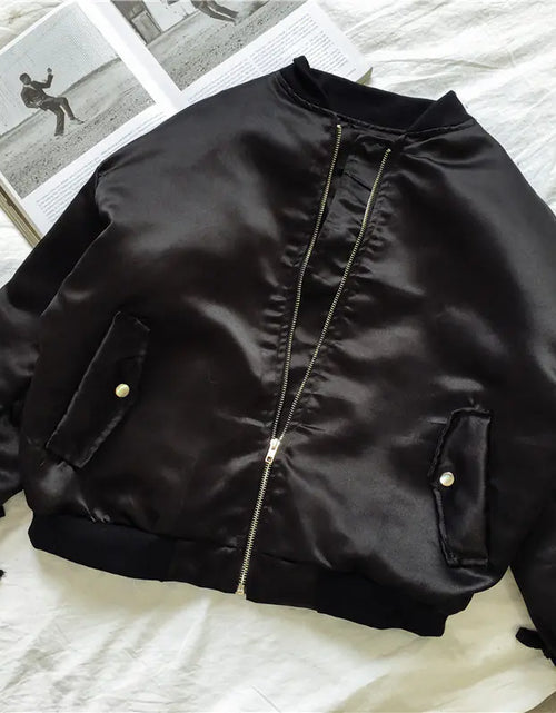 Charger l'image dans la visionneuse de galerie, Blouson aviateur, Blouson de baseball, Manteau court ample pour étudiant

