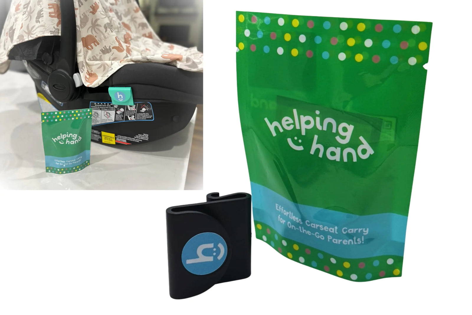 Helping Hand Car Seat Clip | Alleviates The Weight of Carrying an Infant Car Seat | Effortless Carseat Carry for On-The-Go Parents | Car Seat Accessories