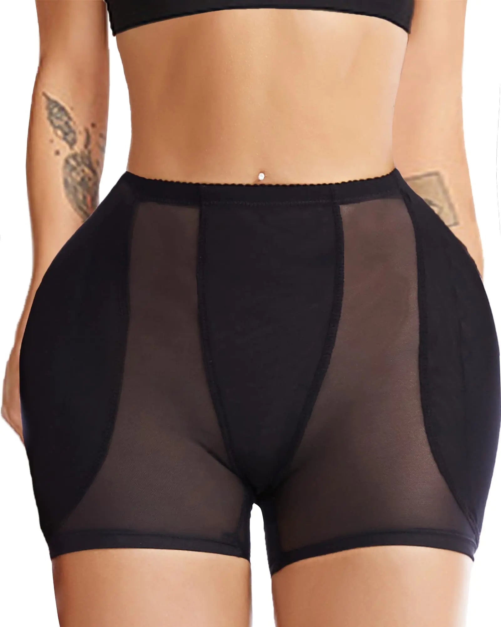 VENDAU Hip Up Padded Enhancer Hip Pads for Women Shapewear Hip Enhancer Butt and Hip Padded Underwear for Women Hip Dip Pads (X-Large Black)