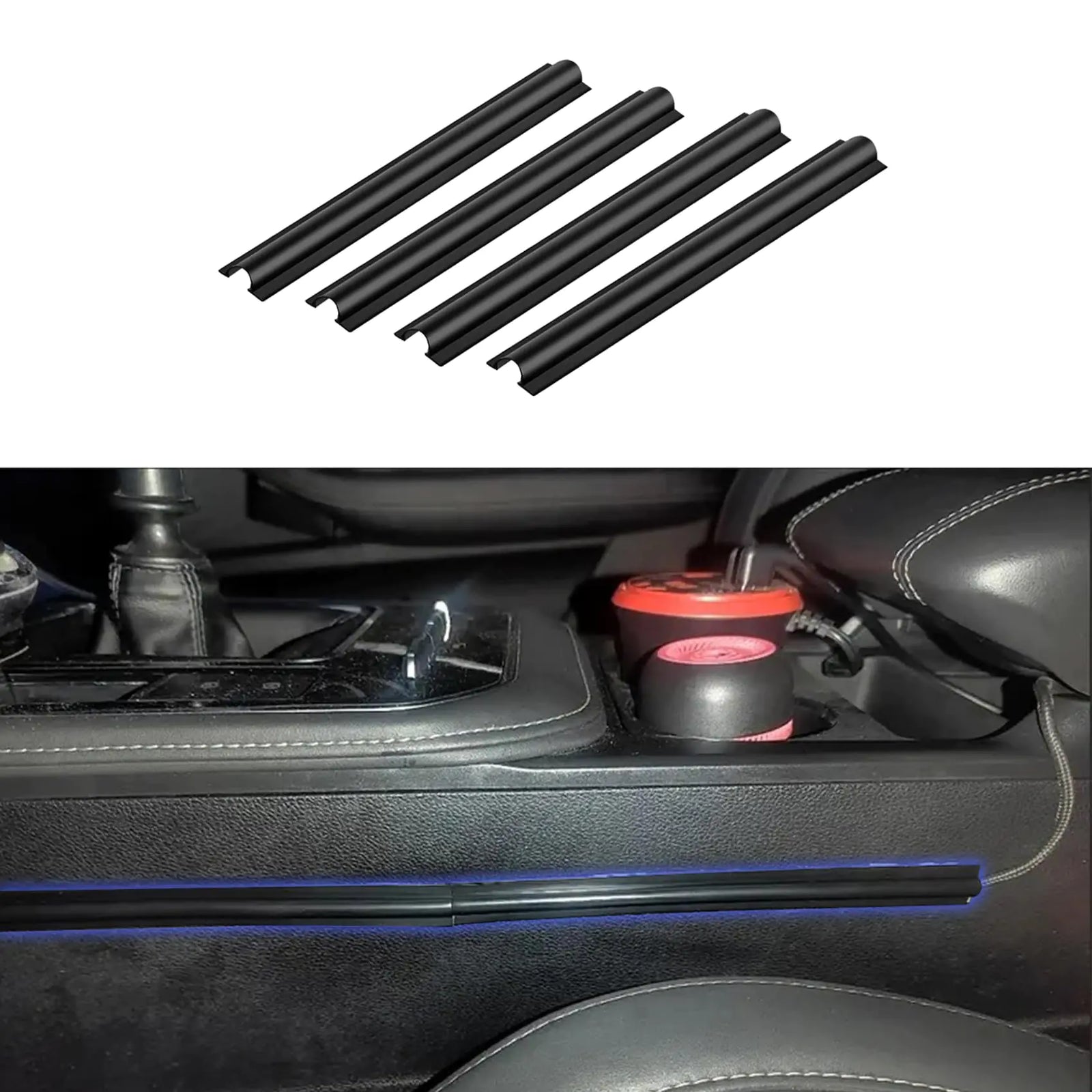 RGOAANC 4PCS Car Wire Sleeve Car Concealed Wire Sleeve Self-Adhesive Tubing Cable Hidden Protector Car Accessories Automotive Power Cord Cover PVC Cable Sleeve for USB Audio and Video Line