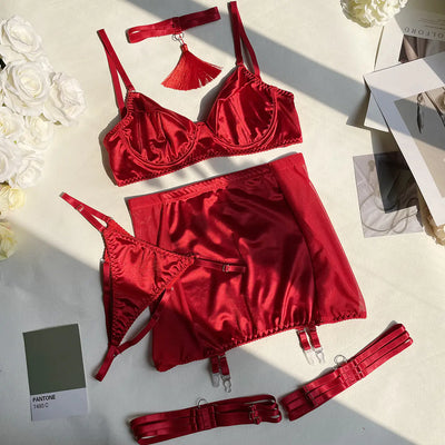 Lingerie de mode à franges en satin DIER pour femmes