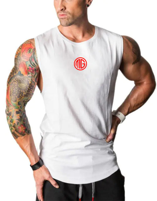 Load image into Gallery viewer, Men&#39;s Cotton Vest for Breathable Gym Exercise
