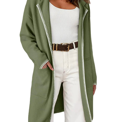 Dokotoo Cárdigans de Punto para Mujer, Abierto por Delante, Casual, Largo, para Mujer, Grueso, Chaqueta Larga Sobredimensionada, Abrigos de Invierno y Otoño, Chaquetas de Mujer, Prendas de Abrigo con Bolsillos, Cárdigan Verde para Mujer XL