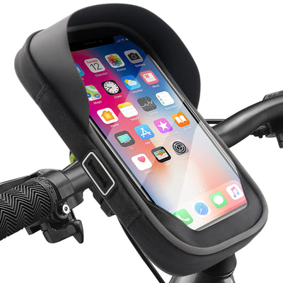 Soporte de Bolsa para Teléfono de Bicicleta, Impermeable, con Visera Solar, Cubierta para Lluvia, Pantalla Táctil de TPU, Soporte para Manillar, Bolsa Frontal para Cuadro de Bicicleta, Soporte para Teléfono de Bicicleta