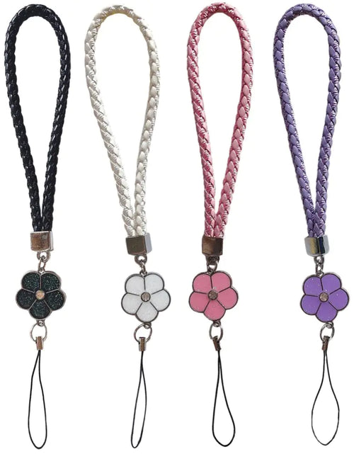 Cargar imagen en el visor de la galería, TENDYCOCO 4 Piezas Colgante para Móvil Cordón para Teléfono Correa de Muñeca para Mujeres Niñas Dijes para Teléfono Llavero Flor Dijes para Teléfono Correa de Muñeca para Funda de Teléfono
