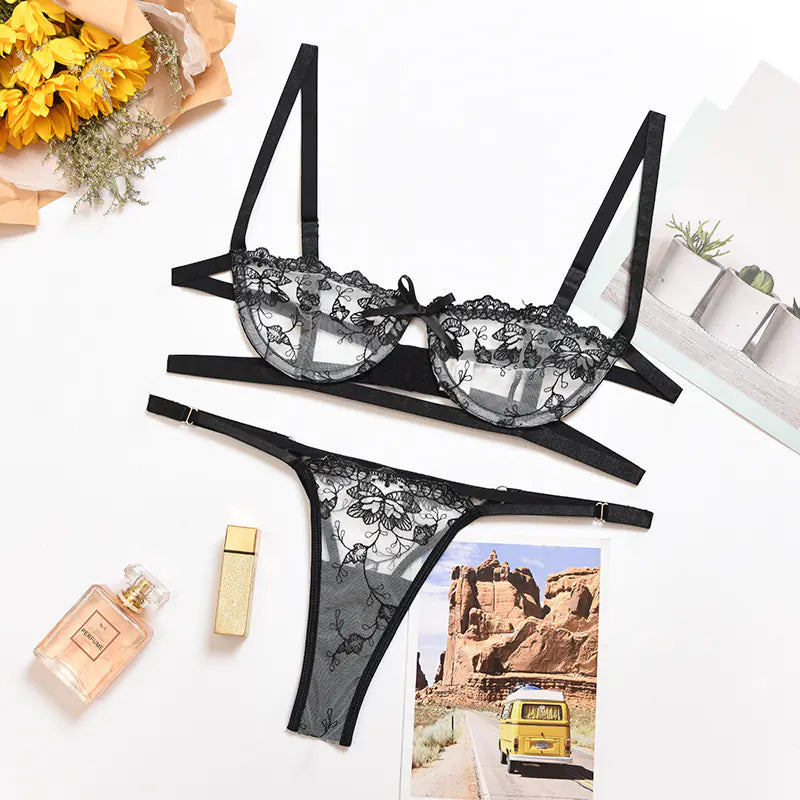 Lace Embroidered Lingerie Set for Women