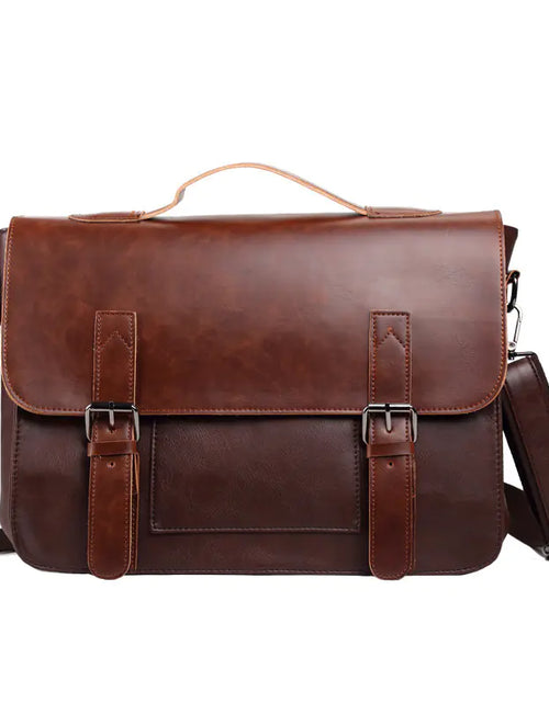 Load image into Gallery viewer, Retro PU Messenger Bag for Men - Casual Shoulder Bag
