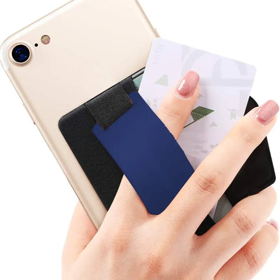 Mizi Soporte Adhesivo para Billetera de Teléfono con Solapa Tarjetero para la Parte Posterior del Teléfono, Adhesivo para Fundas de iPhone/Android/Samsung Galaxy - Azul