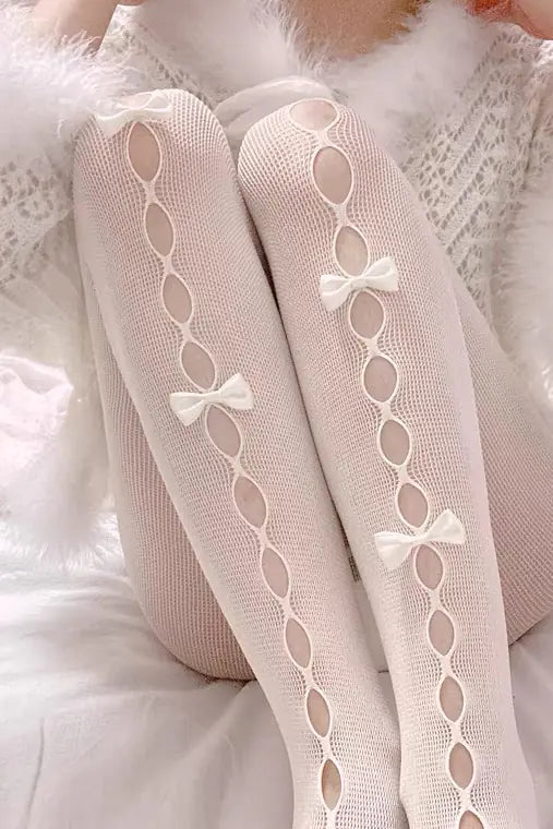 Collant fin taille unique avec nœud