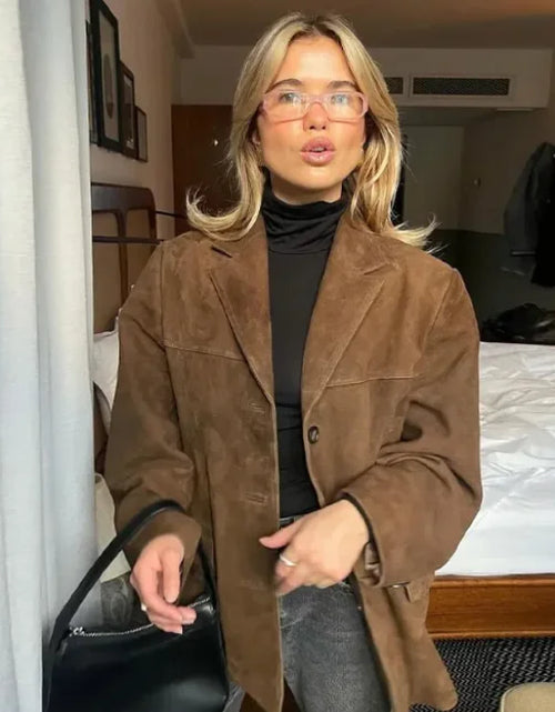 Load image into Gallery viewer, Vintage Chic Brown Lapel Jacket
