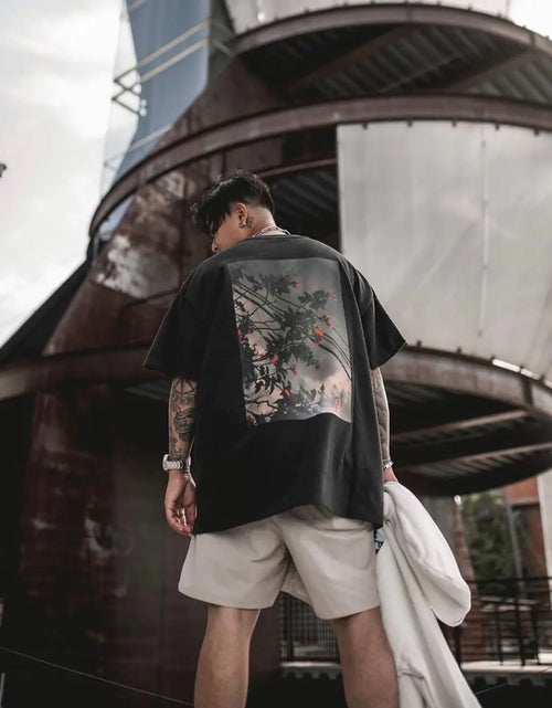 Load image into Gallery viewer, Double Line Floral Print Couple Graphic T-Shirts
