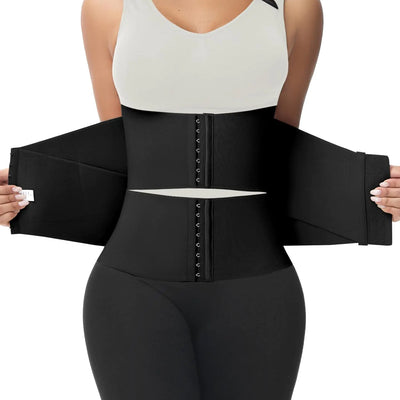 SHAPSHE Waist Trainer for Women Workout Waist Cincher Shapewear for Women Tummy Control Segmented Hourglass Body sculpt Postpartum Belly Wrap Belt Black
