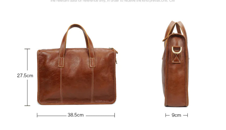Vintage Leather Messenger Bag for Men
