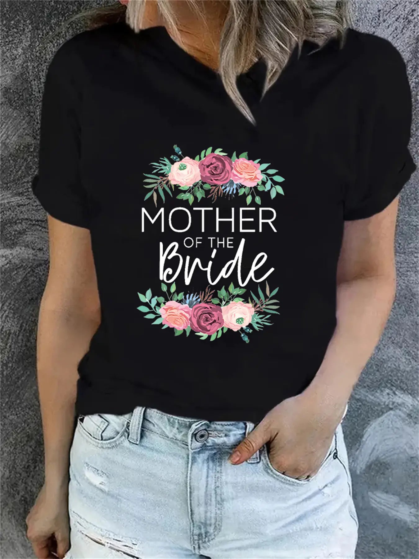 Plain Print Matching Family Short Sleeve T-Shirts