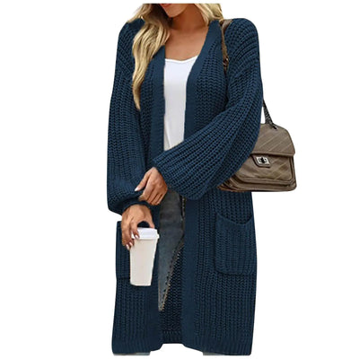 Winter Sweaters for Women 2023 Trendy Plus Size Cardigan Casual Long Sweaters for Women Cardigan Open Front Womens Duster Chunky Knit Sweater Coats Oversized Warm Outerwear Clothes(C Navy3X-Large)