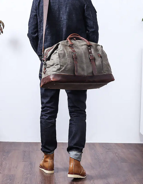 Load image into Gallery viewer, Large Waterproof Canvas Travel Bag for Men
