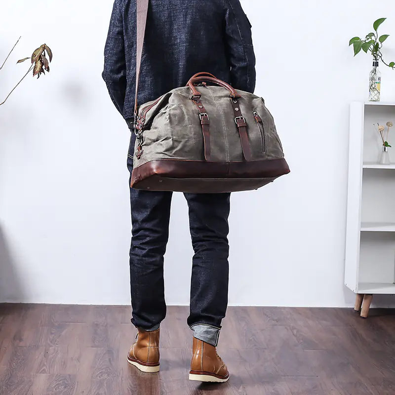 Large Waterproof Canvas Travel Bag for Men
