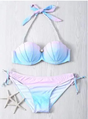 New Sexy Two-Piece Shell Bikini Swimwear