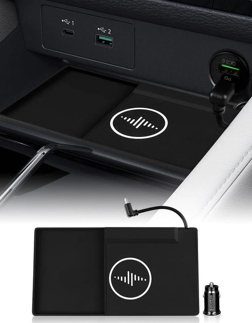 Cargar imagen en el visor de la galería, Base de carga inalámbrica de silicona FDAIUN con puertos de carga duales, estación de carga para Mitsubishi Outlander 2022 2023 2024, adaptador de 15 W para smartphone
