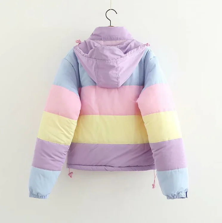Rainbow Loose Thick Cotton Jacket (Bread Jacket)