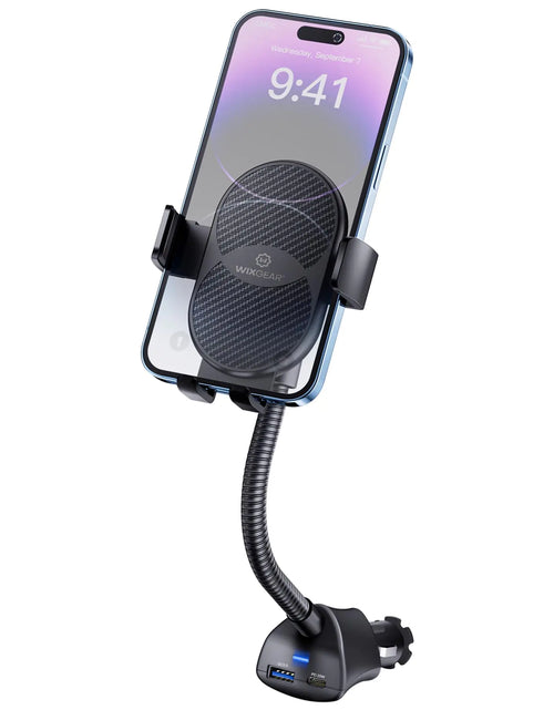 Cargar imagen en el visor de la galería, WixGear Phone Charger Car Mount with Dual USB Charger Cellphone Holder for Car Cigarette Lighter Phone Holder Charger Phone Charger Car Mount Car Phone Mount with USB Charger Cigarette mounts
