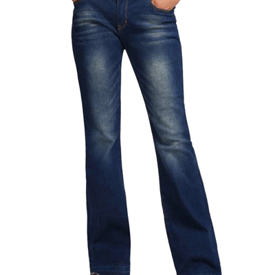 PEIHOT Low Rise Boot Cut Jeans for Woman Butt Lifting Stretch Denim Pants Trendy Small Dark Blue