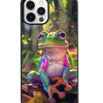 Funda Jeuloth para iPhone 12 Pro Max - Carcasas de Teléfono con Diseño de Ranas Coloridas bajo el Sol - Fundas de Teléfono de TPU - Protección contra Caídas