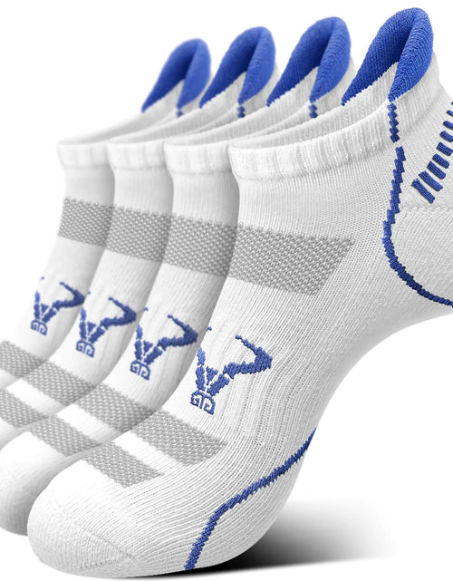 Load image into Gallery viewer, BULLIANT Mens Ankle Socks 4Pairs-Athletic Running Socks Cushioned No Show Breathable-Arch Support(4PairsShoes Size:Men 5-7)
